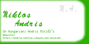 miklos andris business card